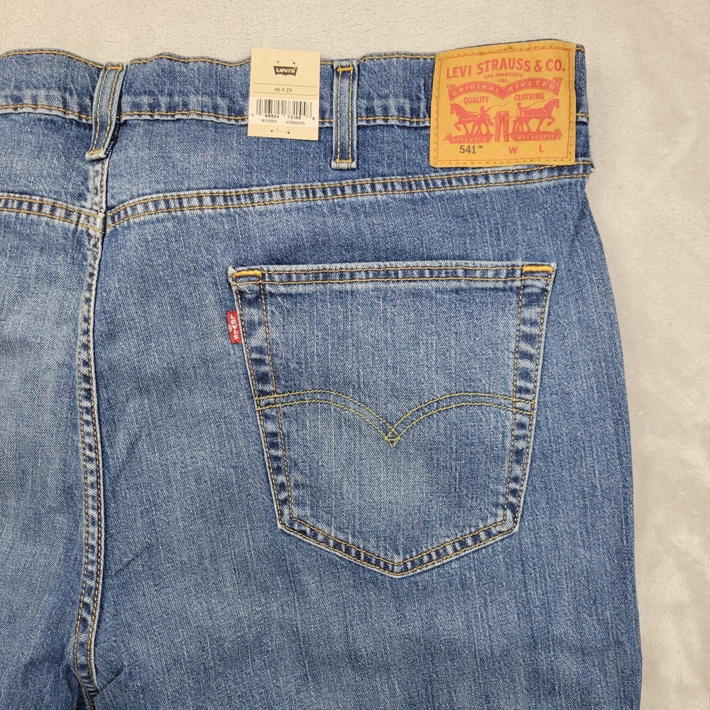 Levis 541 Jeans Men 46x29 Athletic Taper Stretch Pant New Tag Room Flex Medium 2